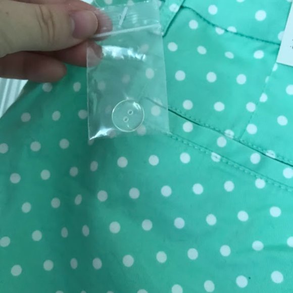 NWT Elle Mid Waist Mint Polka Dot Shorts - Picture 5 of 6